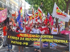 Ato contra a Reforma Administrativa em Patos tem participação ativa da CTB e servidores públicos